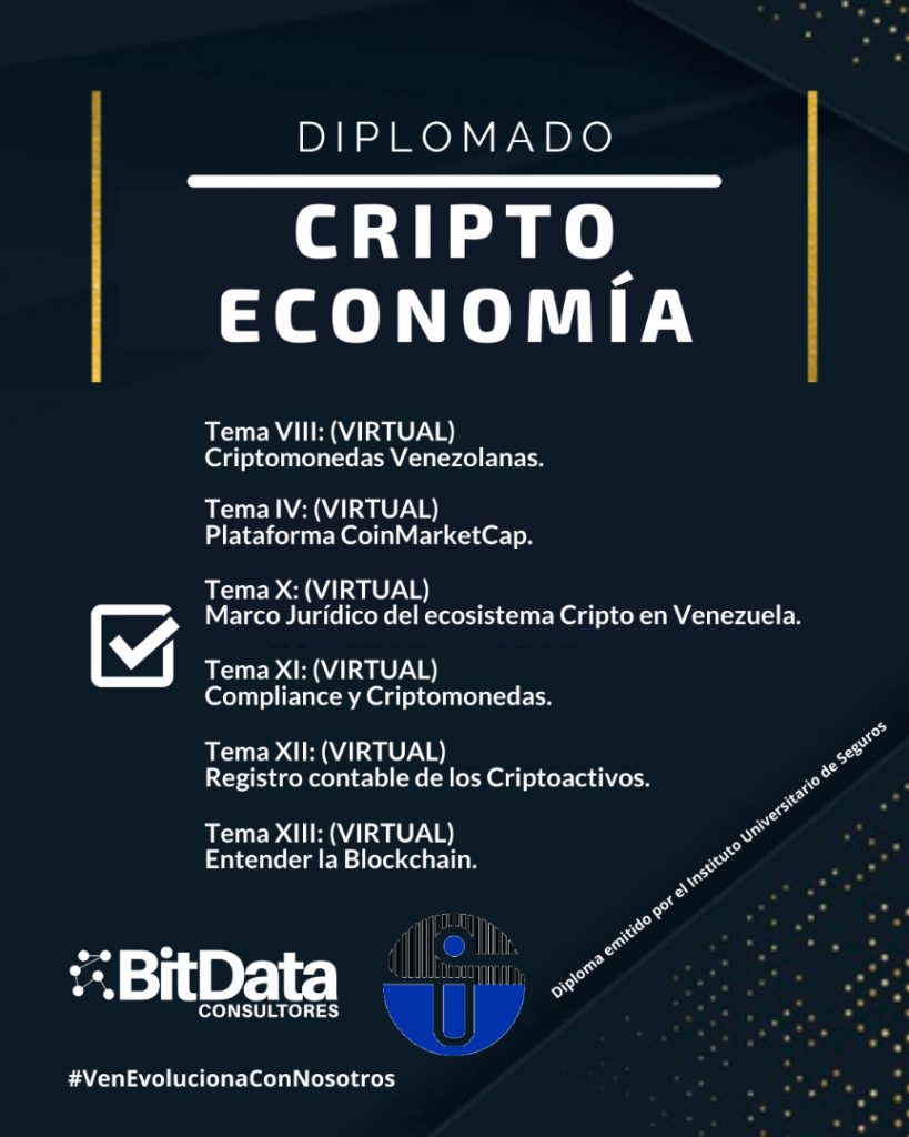 Diplomado en CriptoEconomía dictará desde Venezuela BitData Consultores.