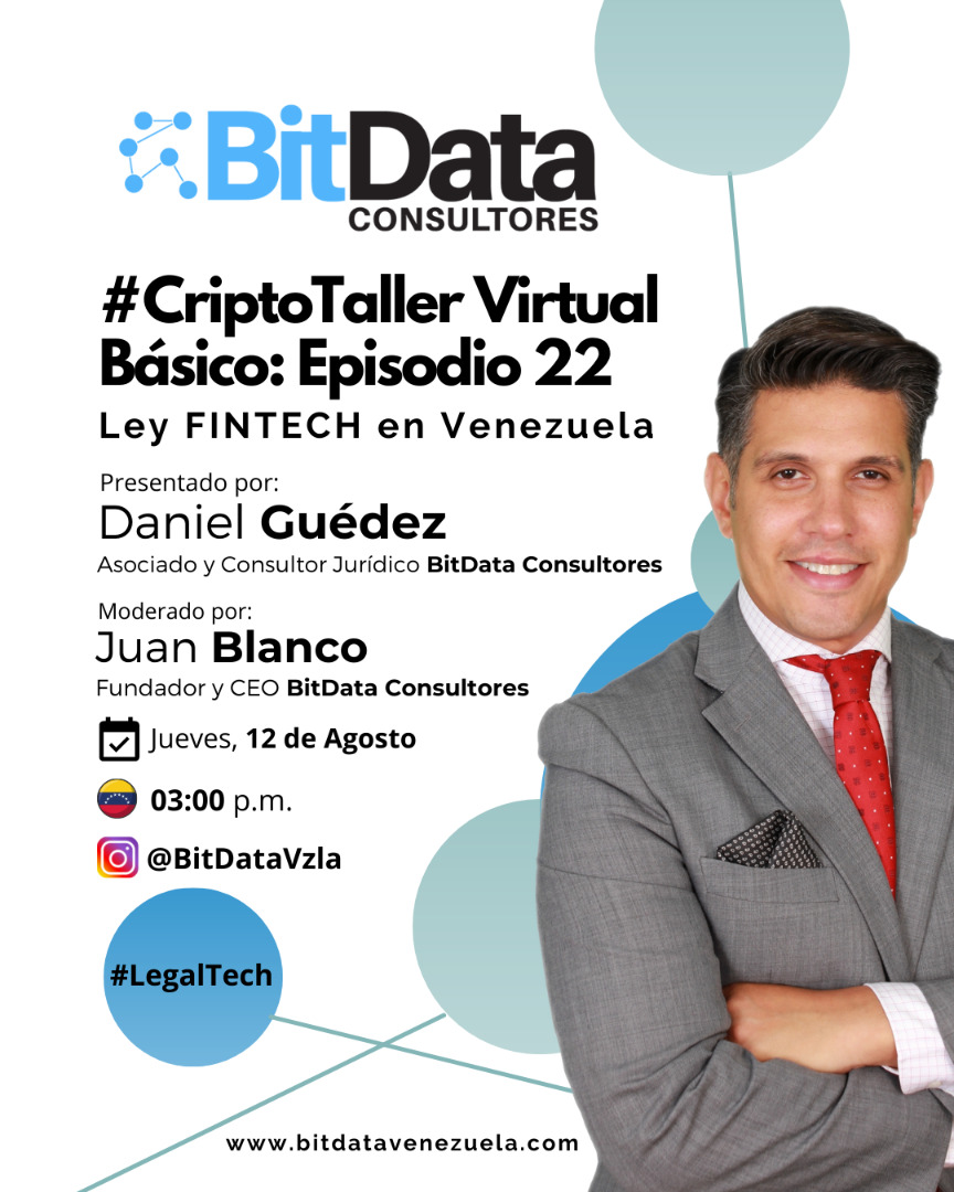 Taller “Ley Fintech en Venezuela” dictará BitData este jueves 12 de agosto