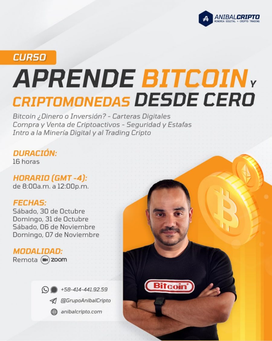 «Aprende Bitcoin y criptomonedas desde cero», el nuevo curso de AnibalCripto que inicia el 30 de octubre