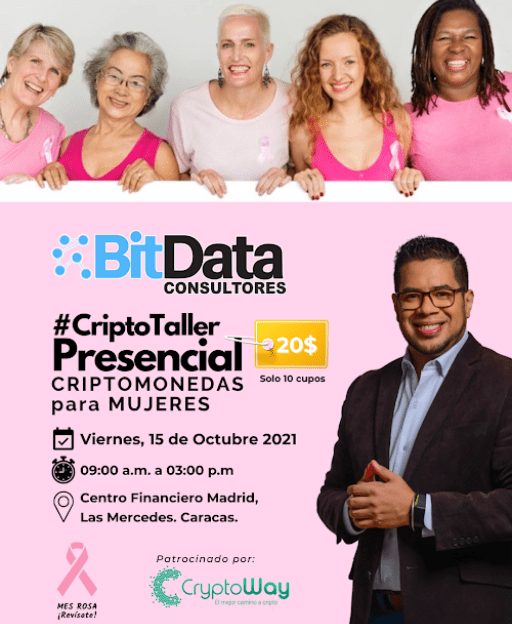 “Criptomonedas para mujeres”, el nuevo taller de BitData para este viernes 15 de octubre