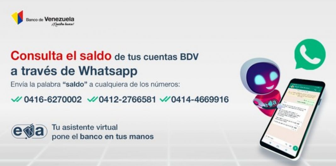Banco de Venezuela te permite consultar tu saldo a través de WhatsApp