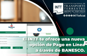 INTT tránsito terrestre botón de pago Banesco