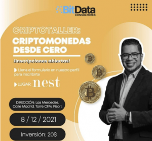 Taller "Criptomonedas desde cero" dictará BitData este 8 de diciembre