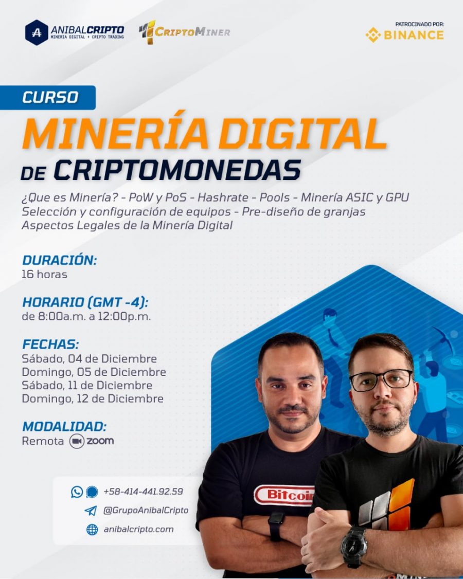 «Minería digital de criptomonedas», el último curso del año de AnibalCripto