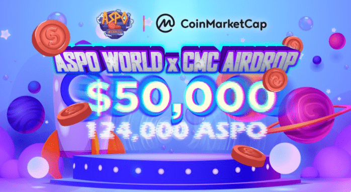 Airdrop de CoinMarketCap y ASPO repartirá $50.000 en tokens