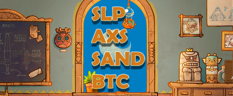 Precios del SLP, AXS, SAND y BTC caen nuevamente