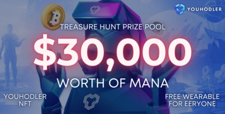 Decentraland presenta la “Búsqueda del Tesoro de YouHodler” con una pool de 30.000 USD.