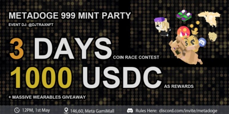 MetaDoge tendrá fiesta de lanzamiento en Decentraland con más de $1.000 en premios