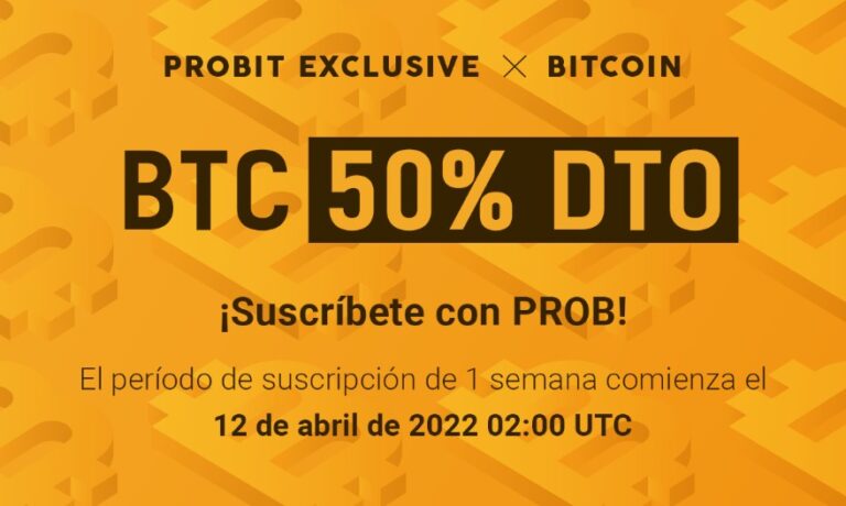 ProBit ofrece promoción de BTC al 50% de descuento