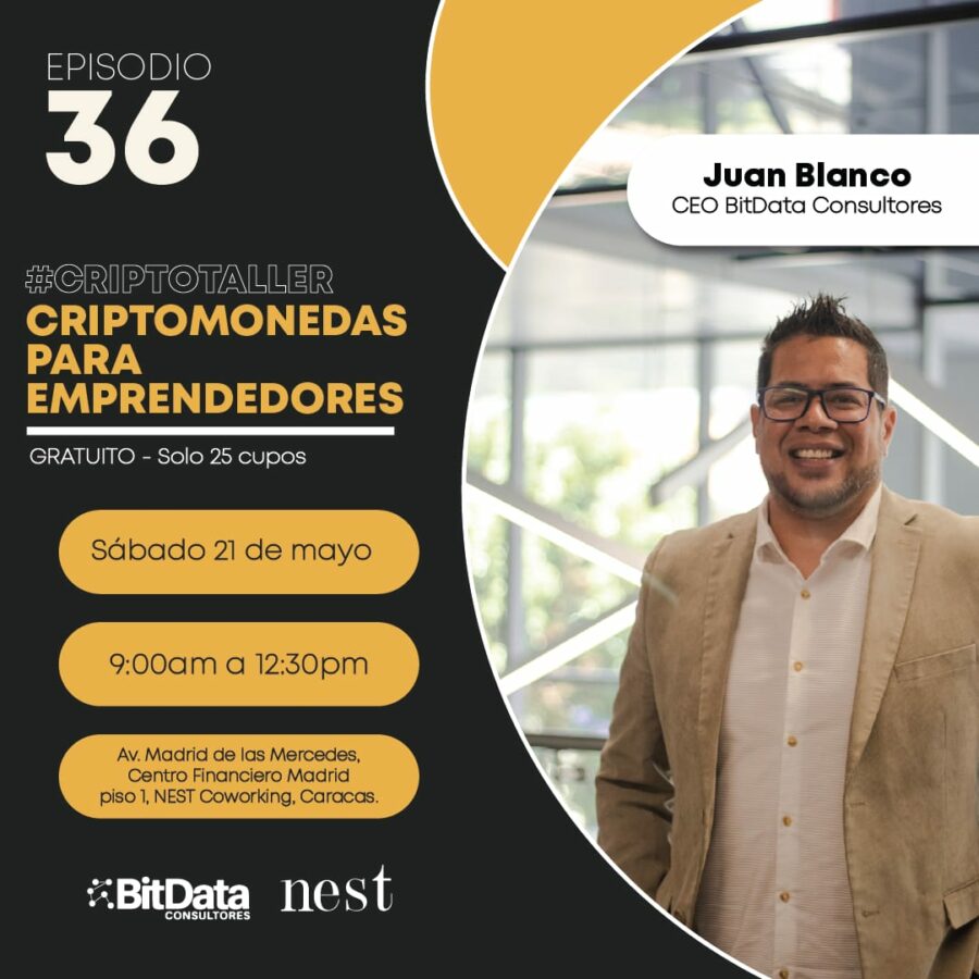 BitData dictará el taller gratuito “Criptomonedas para Emprendedores” este 21 de mayo