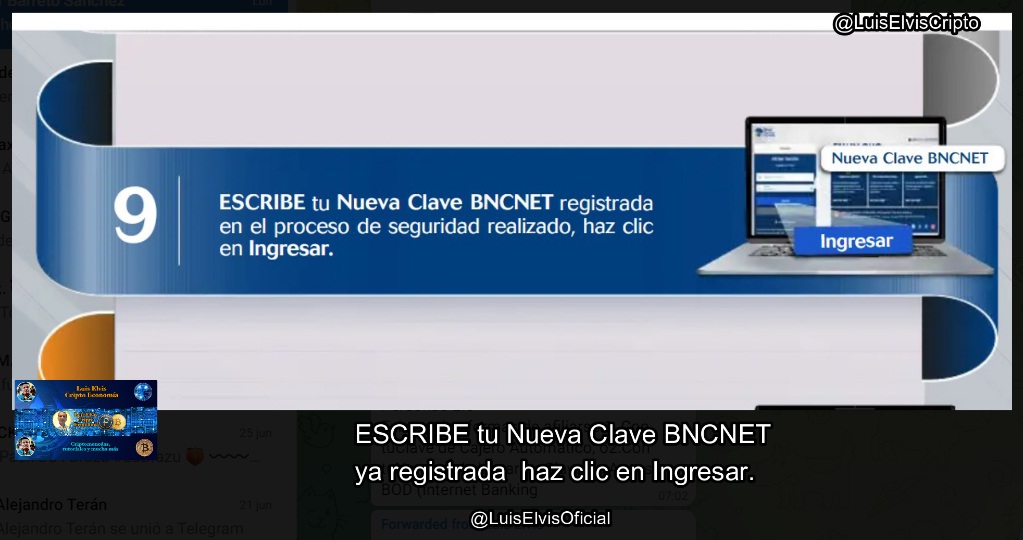 Escribe tu nueva clave BNCNET para acceder a la banca en línea.