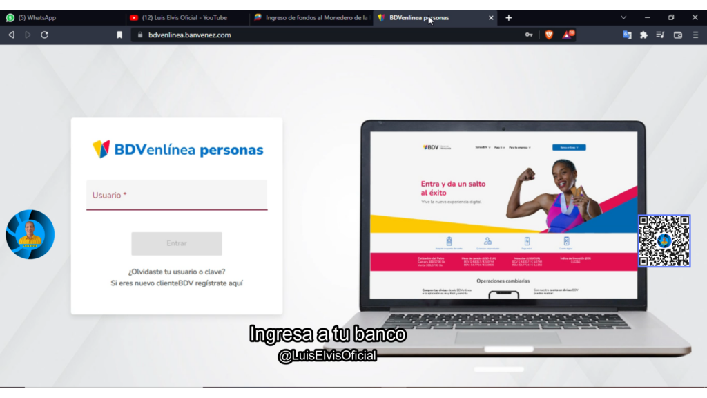 Ingresa a la página web del Banco de Venezuela.