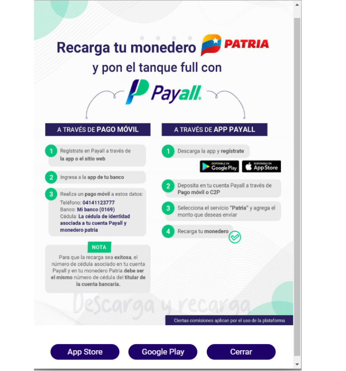 PayAll: la nueva App para recargar tu monedero en Plataforma Patria | Cómo funciona