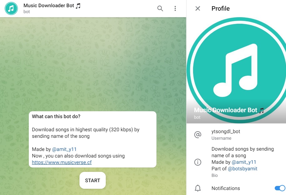 Music Downloader bot es una aplicación para descargar música.