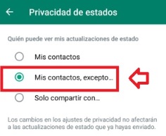 Puedes bloquear en WhatsApp a las personas que no quieres que vean tus estados.