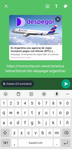 Al colocar un link en tu estado se desplegará una imagen con la información más detallada.