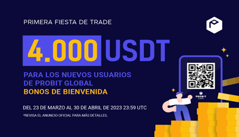 El sorteo de la Primera Fiesta de Trade es una oportunidad para que los nuevos usuarios puedan ganar premios a repartir de 4.000 USDT, simplemente haciendo depósitos y/o realizando trades en ProBit Global