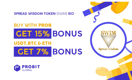 Además, ProBit Global ofrece bonos de hasta el 15% en la compra del nuevo IEO del token Spread Wisdom Token con USDT, BTC, ETH y el token nativo de ProBit Global llamado PROB, esta es una buena oportunidad para los usuarios que buscan obtener ganancias adicionales.