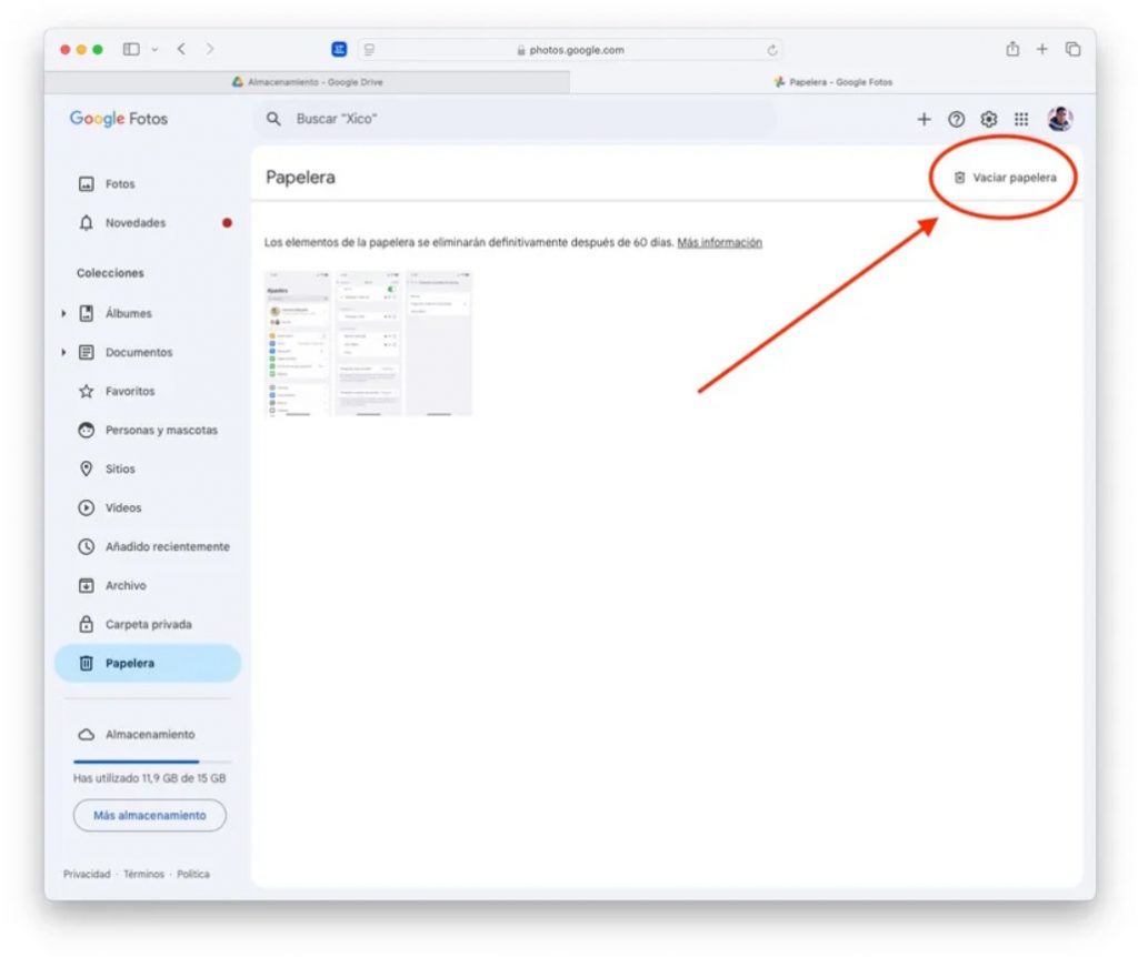 liberar espacio en Google Drive
