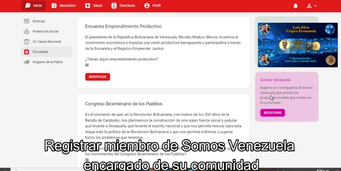 Completa los datos del plan de vacunación contra el Covid-19 y el registro de brigadistas del “Movimiento Somos Venezuela”
