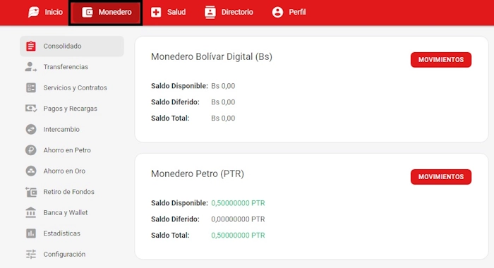 Ingresa a «Monedero» para pagar Corpoelec con tus Bonos de la Patria
