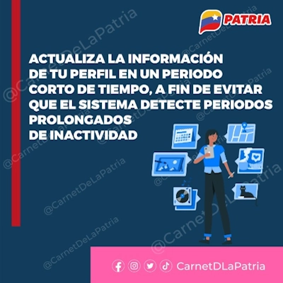 Actualiza periódicamente tus datos personales en Plataforma Patria
