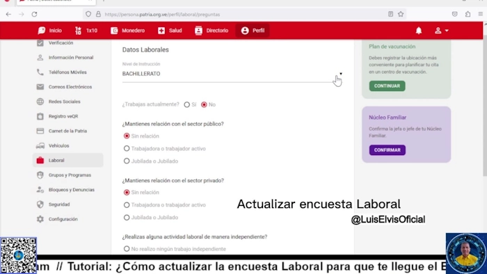 Completa los datos sobre nivel de instrucción, datos laborales y/o emprendimientos.