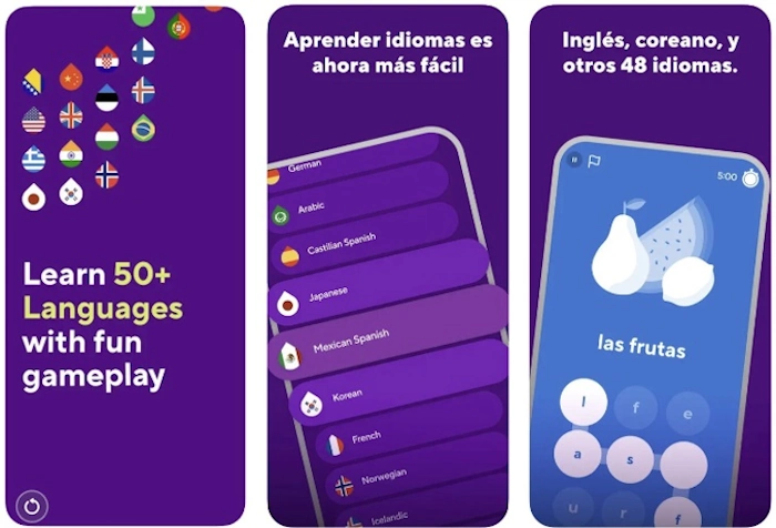 Drops es otra aplicación popular que ofrece la oportunidad de aprender más de 50 idiomas, incluyendo el inglés