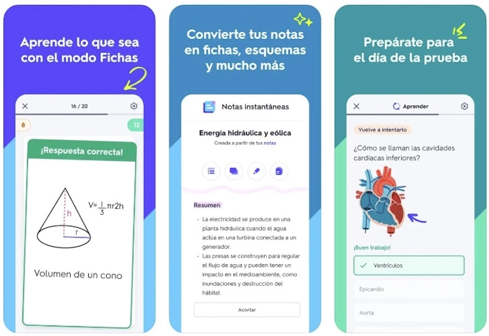 Quizlet utiliza inteligencia artificial para generar tarjetas y juegos interactivos que ayudan a los usuarios a mejorar su inglés y otras materias.