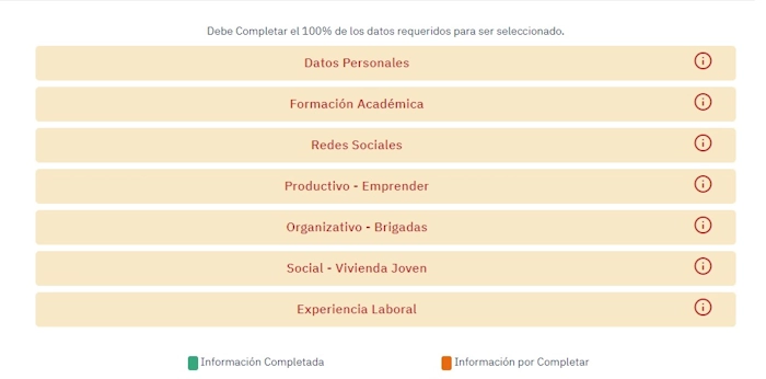 Completa los datos solicitados por Chamba Juvenil