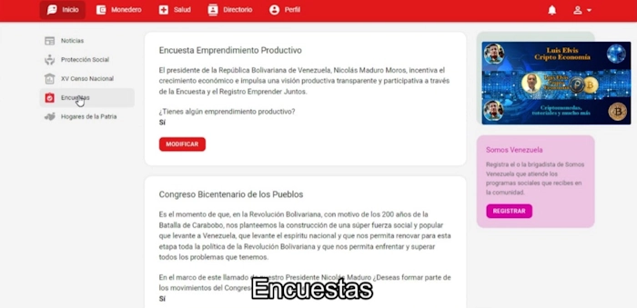 Es importante que llenes todas las encuestas en Patria para recibir el Bono Único Familiar, si antes recibías el Parto Humanizado