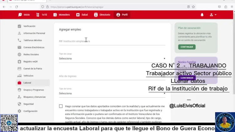 De lo contrario, señala si eres jubilado o ejerces funciones en la administración pública o privada, o de manera independiente