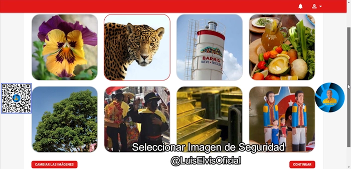 selecciona la imagen de seguridad de tu preferencia, haz clic en “Continuar” 