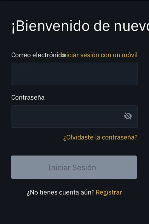 Ingresa a Binance desde tu PC o en la app desde tu celular