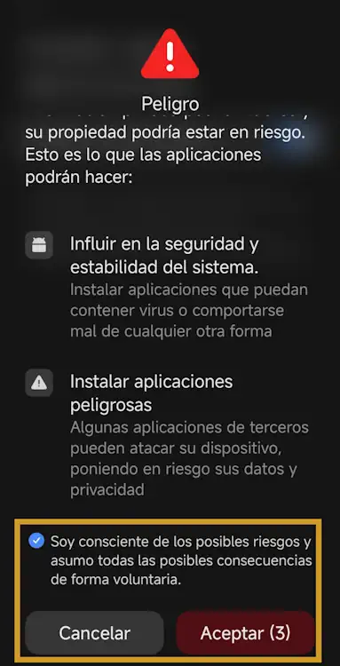 aceptar instalacion de fuentes desconocidas para instalar apk de xuper tv