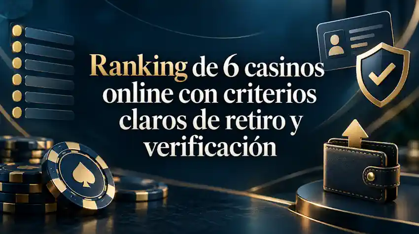 Ranking de 6 casinos online con criterios claros de retiro y verificación